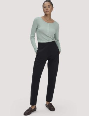hessnatur Damen Jersey Hose Regular aus Bio-Baumwolle