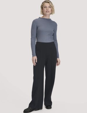 hessnatur Damen Jersey Hose Wide Leg Relaxed aus Bio-Baumwolle