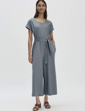 hessnatur Damen Jersey Jumpsuit Oversize aus Bio-Baumwolle - grün