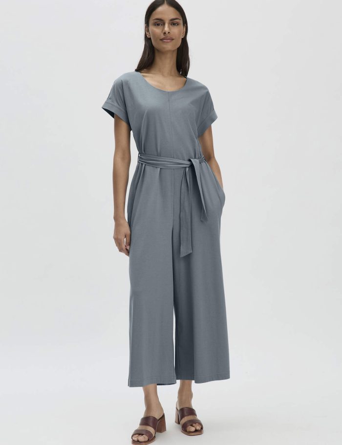 hessnatur Damen Jersey Jumpsuit Oversize aus Bio-Baumwolle - grün
