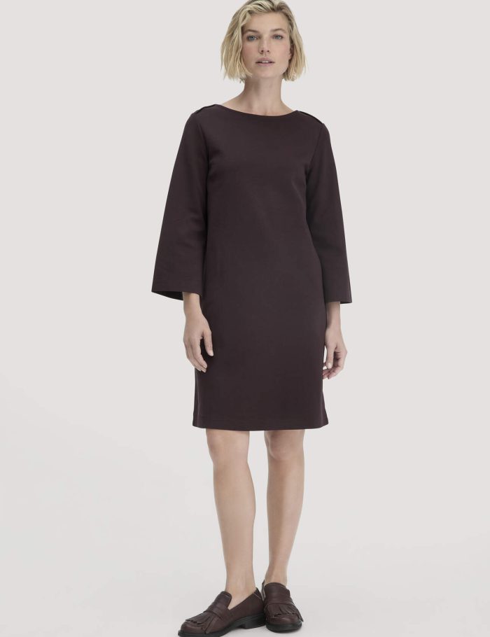 hessnatur Damen Jersey Kleid Mini Regular aus Bio-Baumwolle - braun