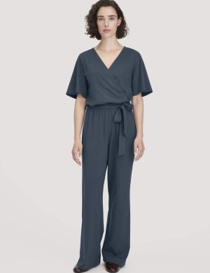 hessnatur Damen Jersey Overall Relaxed aus Bio-Baumwolle - blau