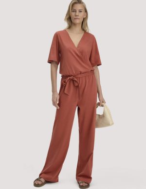 hessnatur Damen Jersey Overall Relaxed aus Bio-Baumwolle - braun