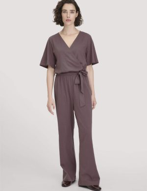 hessnatur Damen Jersey Overall Relaxed aus Bio-Baumwolle - lila