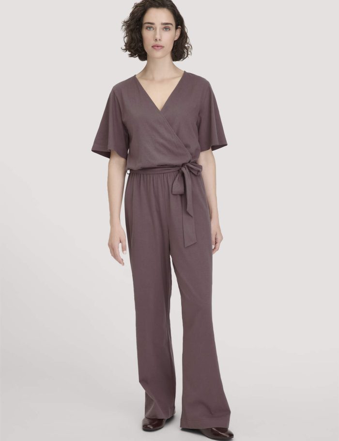 hessnatur Damen Jersey Overall Relaxed aus Bio-Baumwolle - lila