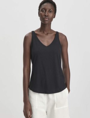 hessnatur Damen Jersey Top Regular aus Leinen und Bio-Baumwolle