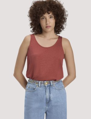 hessnatur Damen Jersey Top Relaxed aus TENCEL™ Lyocell mit Bio-Baumwolle - braun