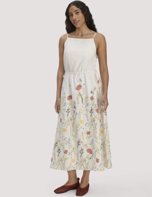 hessnatur Damen Kleid A-Linie Midi aus Bio-Baumwolle