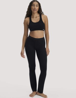 hessnatur Damen Leggings Flared SOFT RIB aus Bio-Baumwolle
