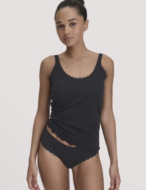 hessnatur Damen Panty Regular Cut COTTON FEEL LACE aus Bio-Baumwolle