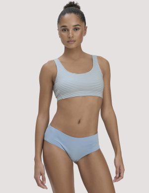 hessnatur Damen Panty Regular Cut im 3er-Pack COTTON FEEL aus Bio-Baumwolle - blau