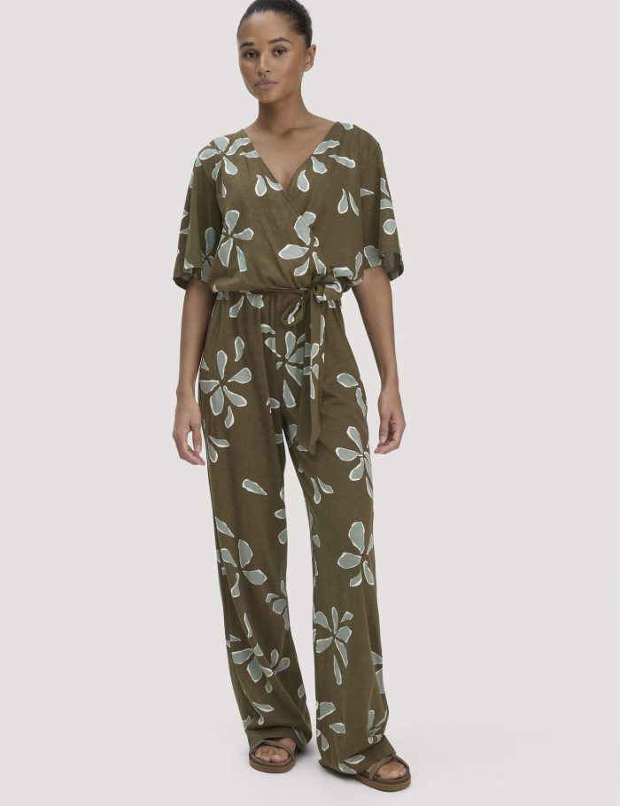 hessnatur Damen Print Jersey Overall Relaxed aus Bio-Baumwolle - grün hessnatur Damen Print Jersey Overall Relaxed aus Bio-Baumwolle - grün