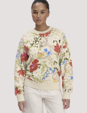 hessnatur Damen Print Sweatshirt Oversize aus Bio-Baumwolle
