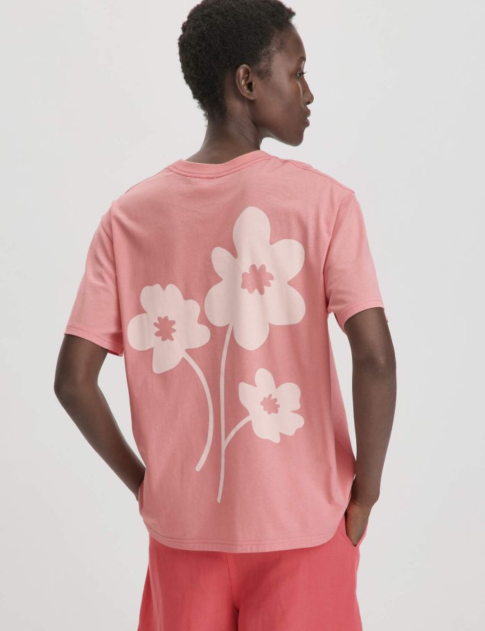 hessnatur Damen Print T-Shirt Oversize aus Bio-Baumwolle - rosa hessnatur Damen Print T-Shirt Oversize aus Bio-Baumwolle - rosa