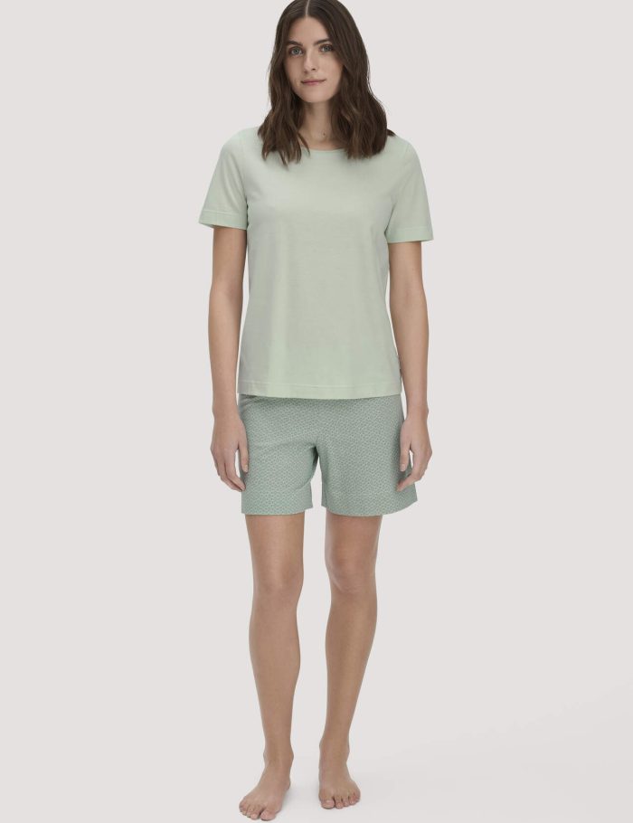 hessnatur Damen Pyjama PURE COTTON aus Bio-Baumwolle - grün