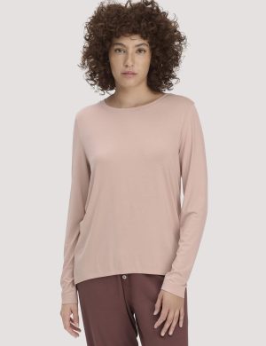 hessnatur Damen Schlaf Longsleeve PURE FLOW aus TENCEL™ Modal - rosa