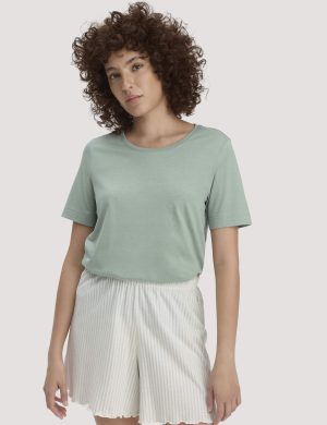 hessnatur Damen Schlaf T-Shirt PURE COTTON aus Bio-Baumwolle - grün