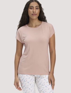 hessnatur Damen Schlaf T-Shirt PURE FLOW aus TENCEL™ Modal - rosa