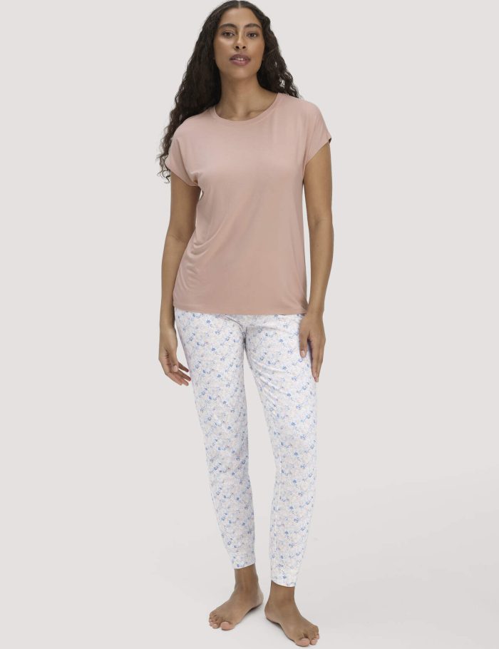 hessnatur Damen Schlafhose PURE COTTON aus Bio-Baumwolle - rosa