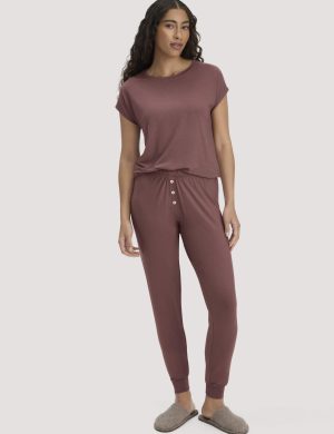 hessnatur Damen Schlafhose PURE FLOW aus TENCEL™ Modal - braun