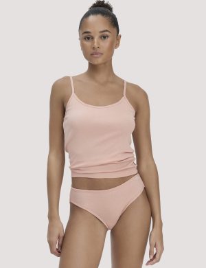 hessnatur Damen Slip Regular Cut im 2-Pack PURE COTTON aus Bio-Baumwolle - rosa