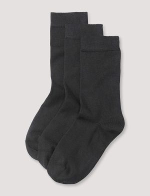 hessnatur Damen Socken im 3er-Pack aus Bio-Baumwolle - schwarz - Größe 38-40