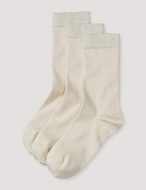 hessnatur Damen Socken im 3er-Pack aus Bio-Baumwolle - weiß - Größe 35-37
