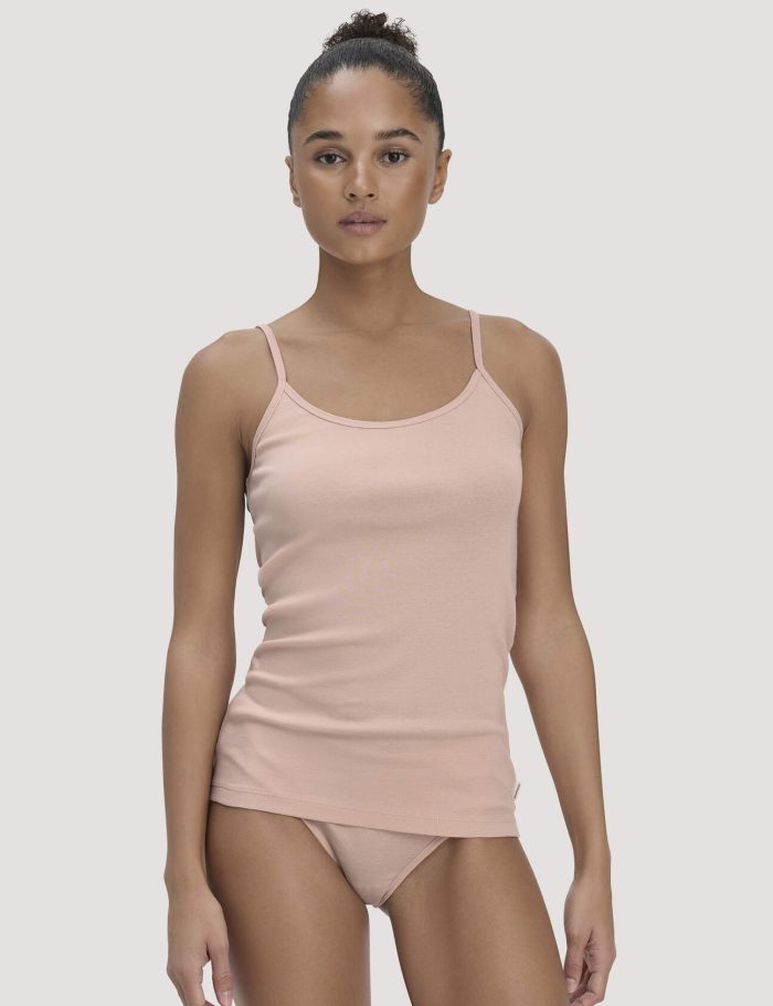 hessnatur Damen Spaghetti-Top im 2er-Pack PURE COTTON aus Bio-Baumwolle - rosa