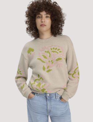 hessnatur Damen Strick Pullover Relaxed aus Baumwolle - beige