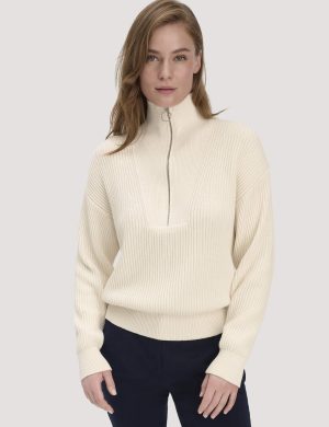 hessnatur Damen Strick Troyer Relaxed aus Bio-Baumwolle - beige