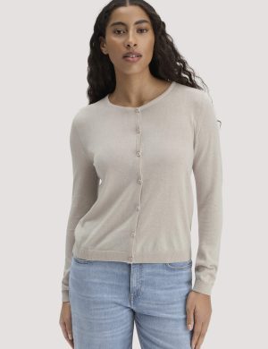 hessnatur Damen Strickjacke Regular aus TENCEL™ Lyocell mit Bio-Baumwolle - beige