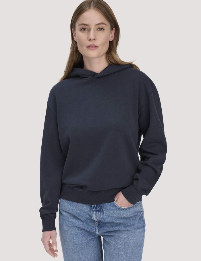 hessnatur Damen Sweathoodie Relaxed aus Bio-Baumwolle - blau hessnatur Damen Sweathoodie Relaxed aus Bio-Baumwolle - blau