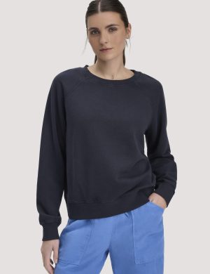 hessnatur Damen Sweatshirt Oversize aus Bio-Baumwolle - blau