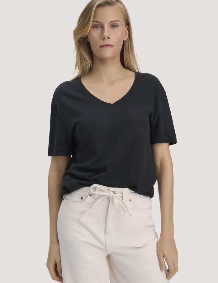 hessnatur Damen T-Shirt Oversize aus Leinen und Bio-Baumwolle hessnatur Damen T-Shirt Oversize aus Leinen und Bio-Baumwolle
