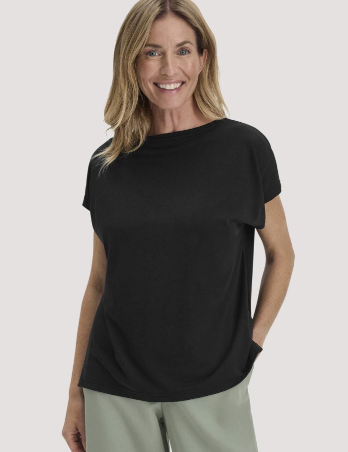hessnatur Damen T-Shirt Oversize aus TENCEL™ Lyocell mit Bio-Baumwolle