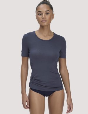 hessnatur Damen T-Shirt PURE FLOW aus TENCEL™ Modal - blau