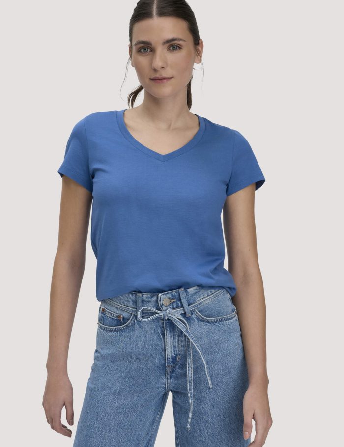 hessnatur Damen T-Shirt Regular aus Regenerative Organic Cotton (ROC) - blau hessnatur Damen T-Shirt Regular aus Regenerative Organic Cotton (ROC) - blau