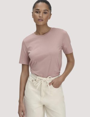 hessnatur Damen T-Shirt Regular aus Regenerative Organic Cotton (ROC) - rosa