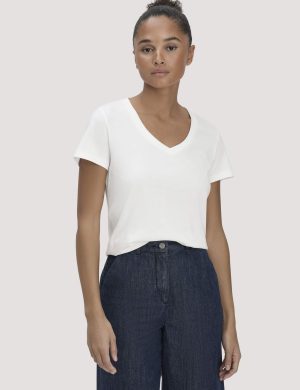 hessnatur Damen T-Shirt Regular aus Regenerative Organic Cotton (ROC) - weiß