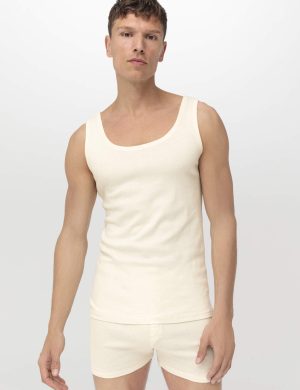 hessnatur Herren Athletic Shirt im 2er-Pack PURE NATURE aus Bio-Baumwolle - natur - Größe 5 = M