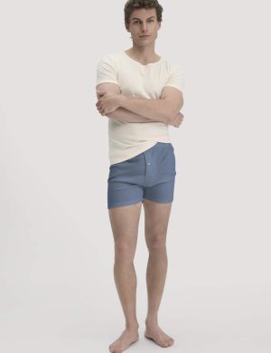 hessnatur Herren Boxershorts aus Bio-Baumwolle mit TENCEL™ Modal - blau - Größe 8 = XXL