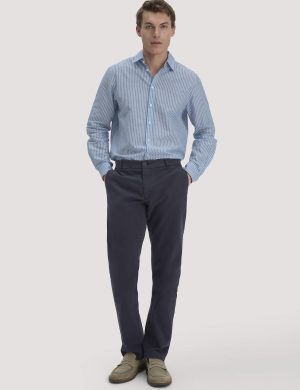 hessnatur Herren Chino LENN Regular aus Bio-Baumwolle - blau