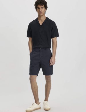 hessnatur Herren Chino Shorts LENN Regular aus Bio-Baumwolle - blau