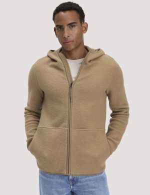 hessnatur Herren Heavy Fleece Jacke Regular aus Bio-Baumwolle - braun