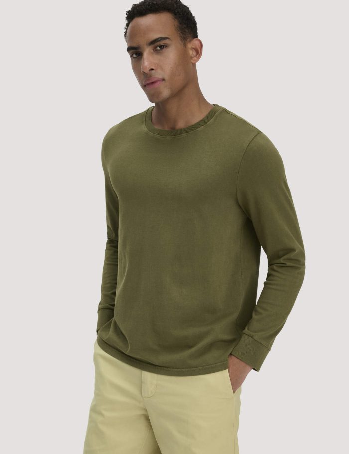 hessnatur Herren Heavy Jersey Longsleeve Relaxed aus Bio-Baumwolle - grün hessnatur Herren Heavy Jersey Longsleeve Relaxed aus Bio-Baumwolle - grün