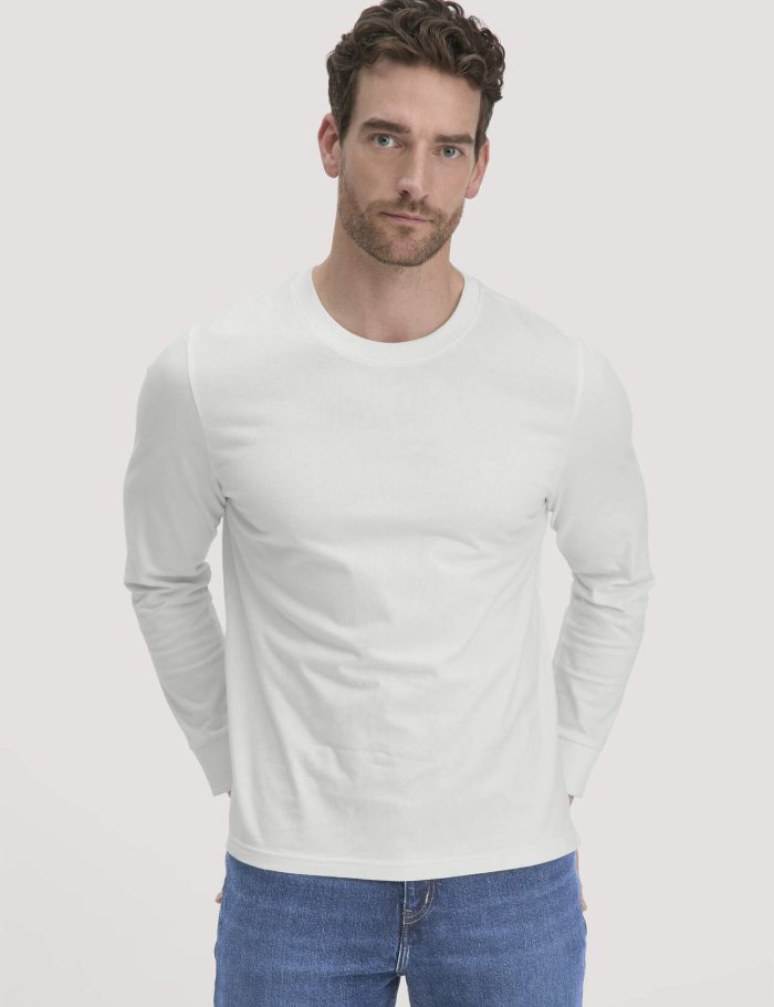 hessnatur Herren Heavy Jersey Longsleeve Relaxed aus Bio-Baumwolle - weiß hessnatur Herren Heavy Jersey Longsleeve Relaxed aus Bio-Baumwolle - weiß