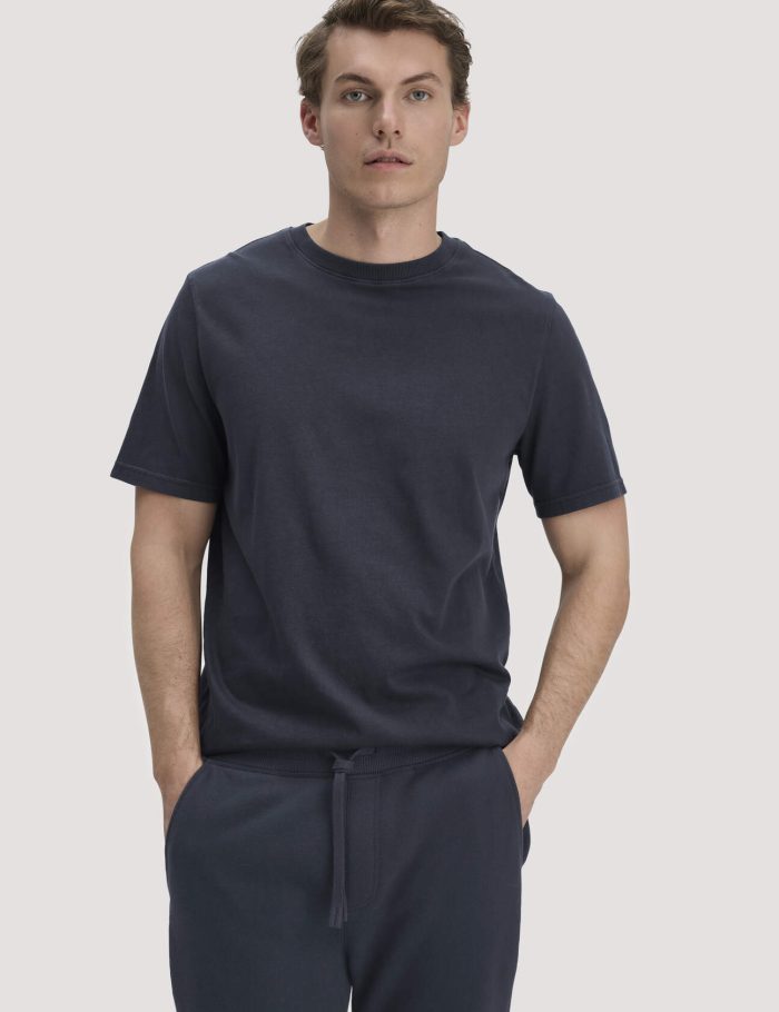 hessnatur Herren Heavy Jersey Shirt Relaxed aus Bio-Baumwolle - blau