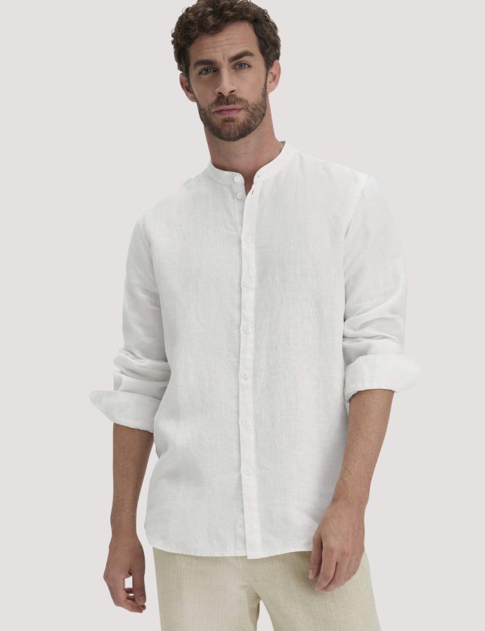 hessnatur Herren Hemd Regular aus Leinen - weiß - Größe S (37/38) hessnatur Herren Hemd Regular aus Leinen - weiß - Größe S (37/38)