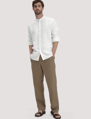 hessnatur Herren Hose ENEA Regular aus Bio-Baumwolle mit Leinen - braun