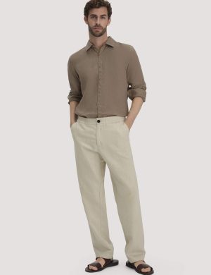 hessnatur Herren Hose ENEA Regular aus Bio-Baumwolle mit Leinen